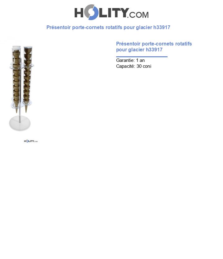 Présentoir porte-cornets rotatifs pour glacier h33917