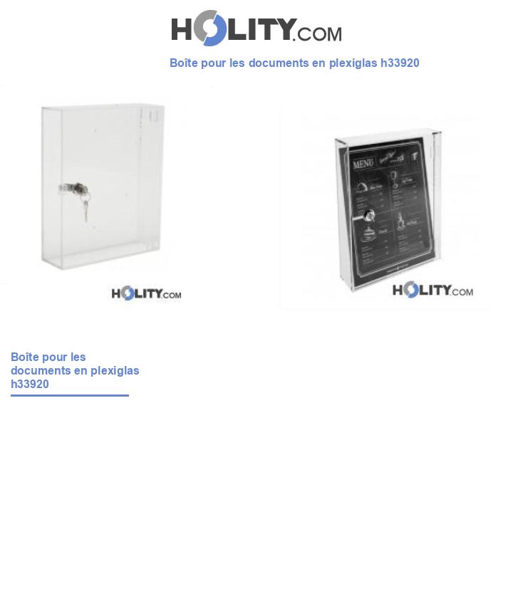 Boîte pour les documents en plexiglas h33920