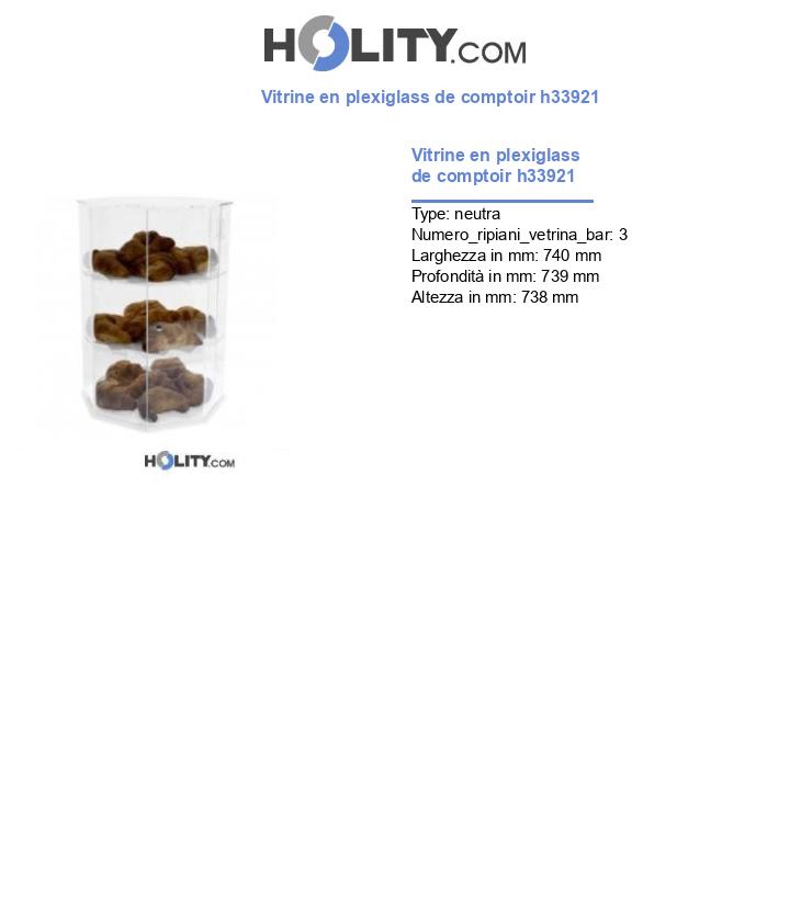 Vitrine en plexiglass de comptoir h33921
