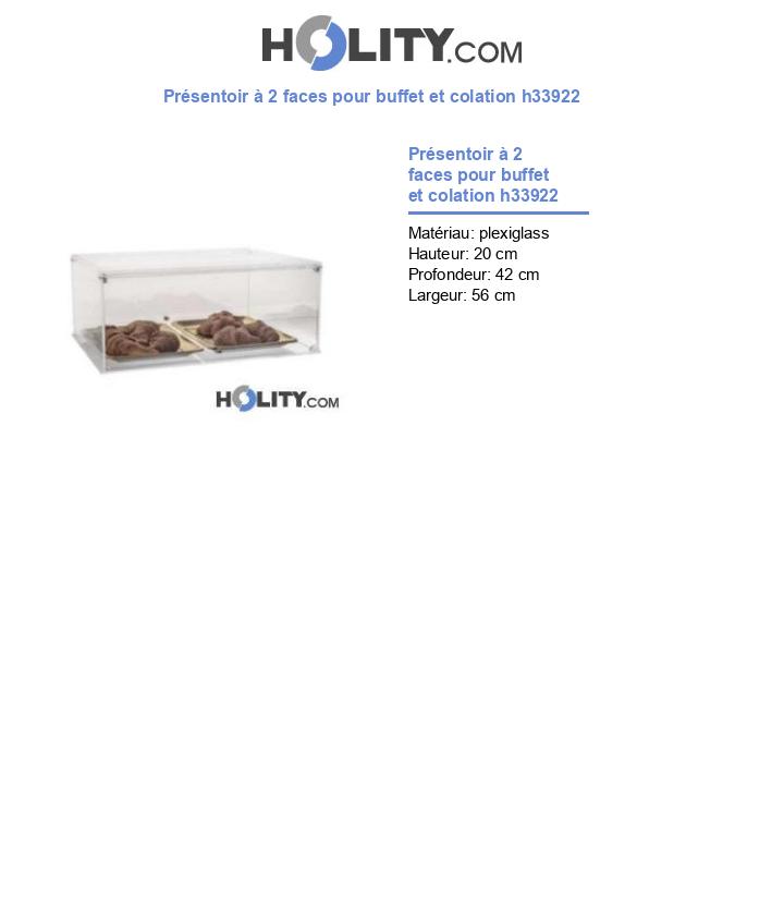 Présentoir à 2 faces pour buffet et colation h33922