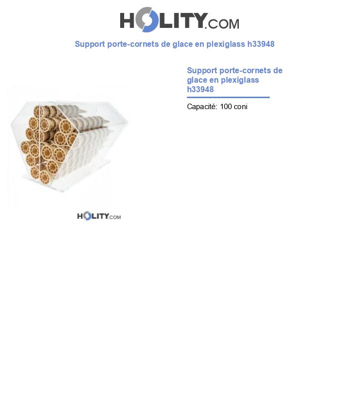 Support porte-cornets de glace en plexiglass h33948