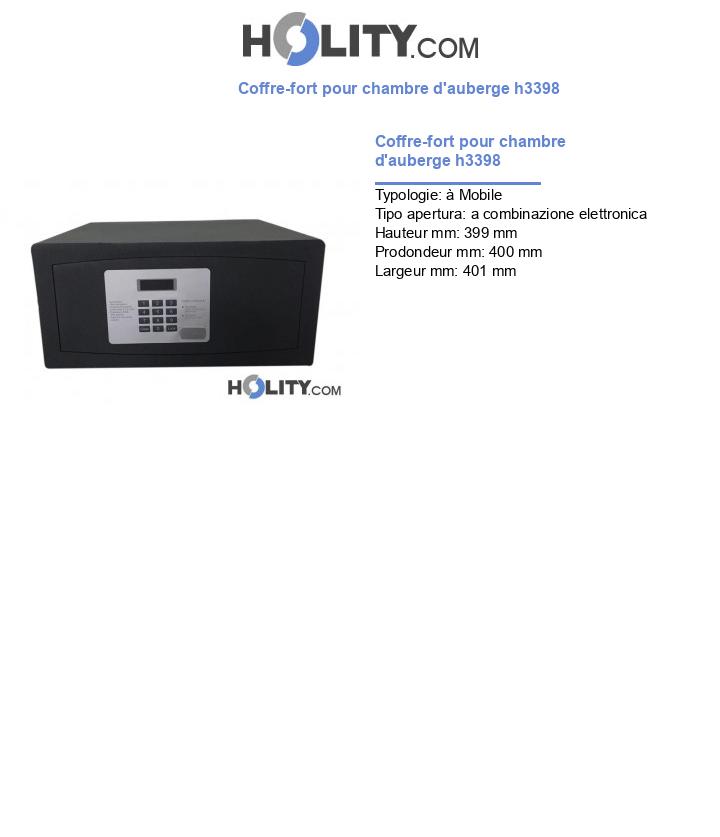 Coffre-fort pour chambre d'auberge h3398
