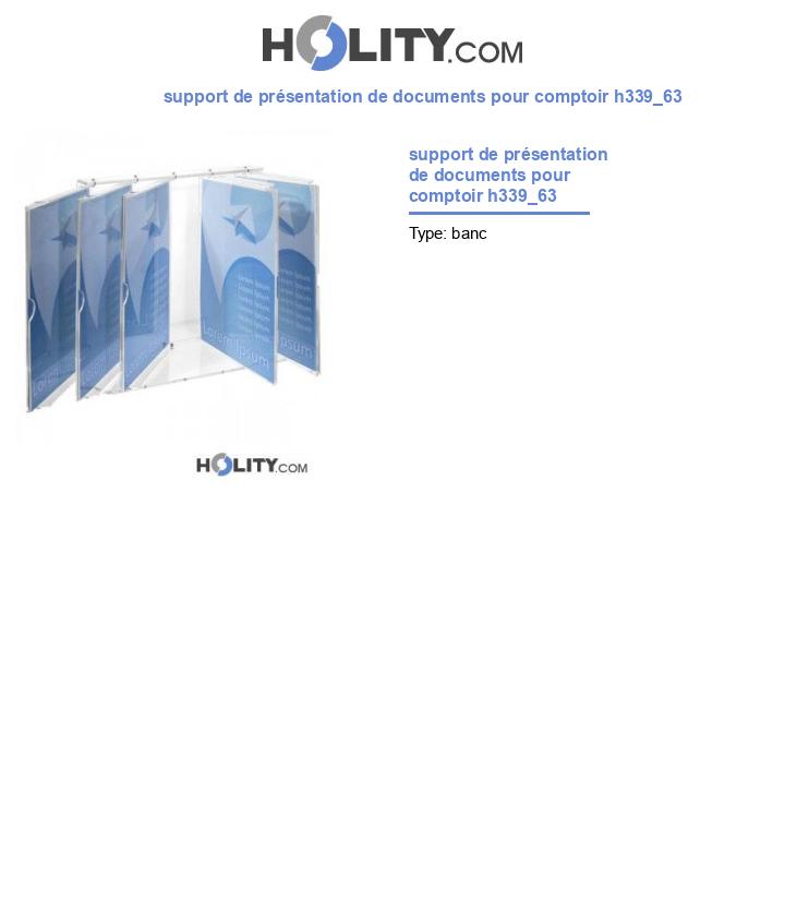 support de présentation de documents pour comptoir h339_63