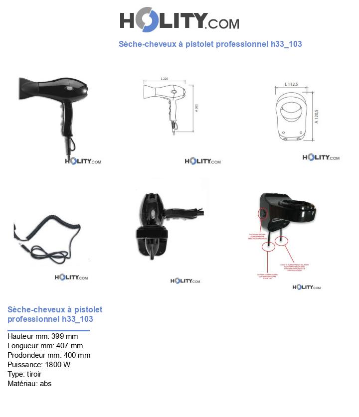Sèche-cheveux à pistolet professionnel h33_103