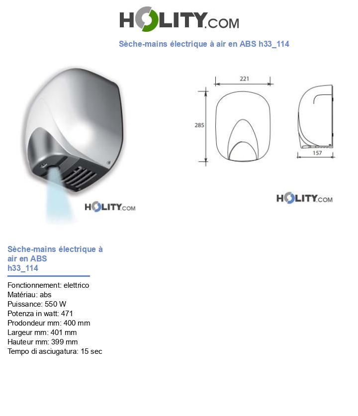 Sèche-mains électrique à air en ABS h33_114