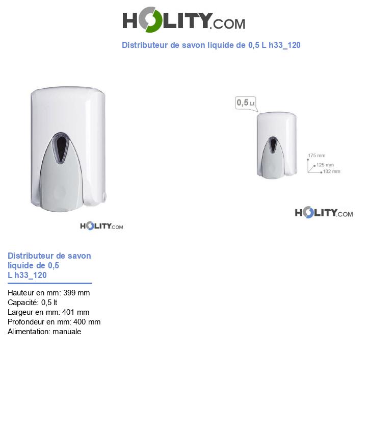 Distributeur de savon liquide de 0,5 L h33_120