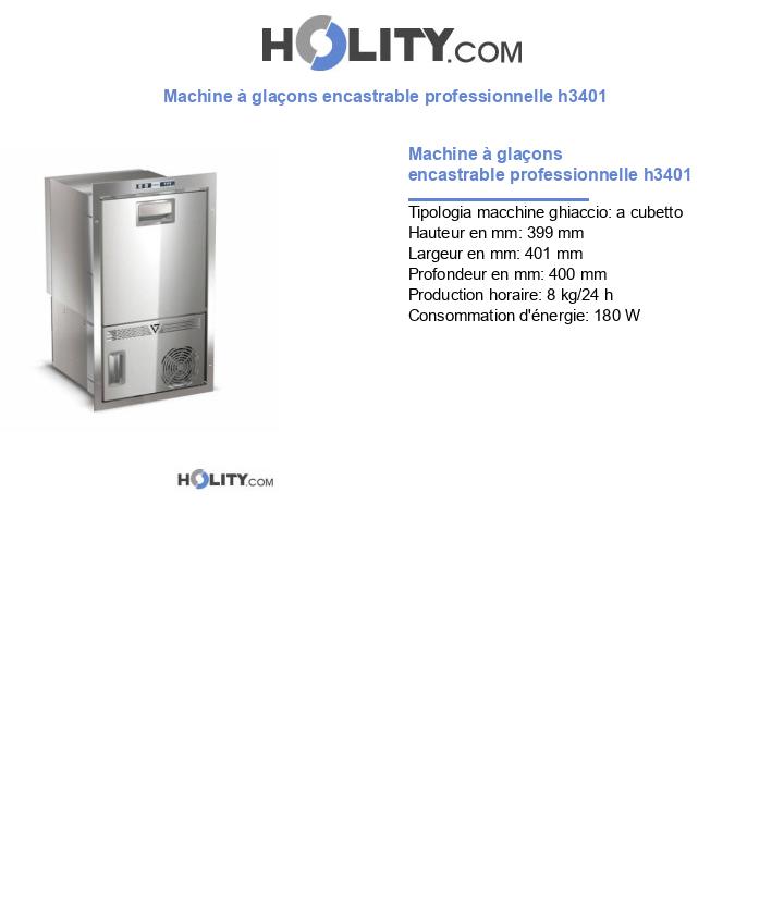 Machine à glaçons encastrable professionnelle h3401