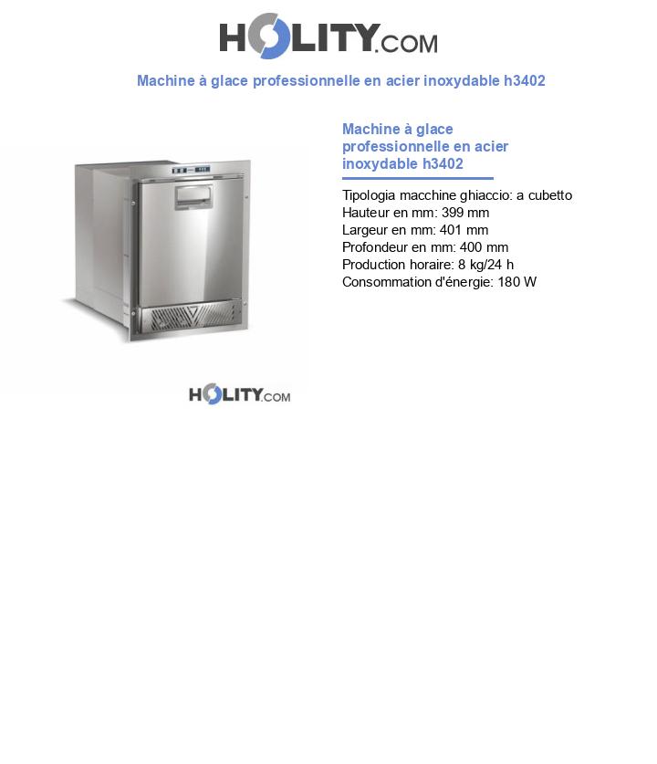 Machine à glace professionnelle en acier inoxydable h3402