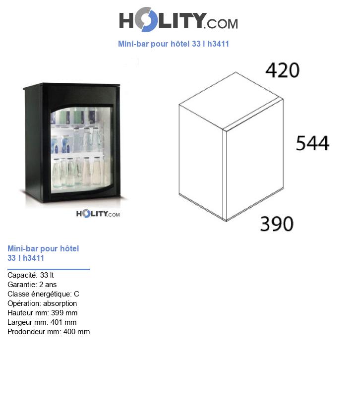 Mini-bar pour hôtel 33 l h3411