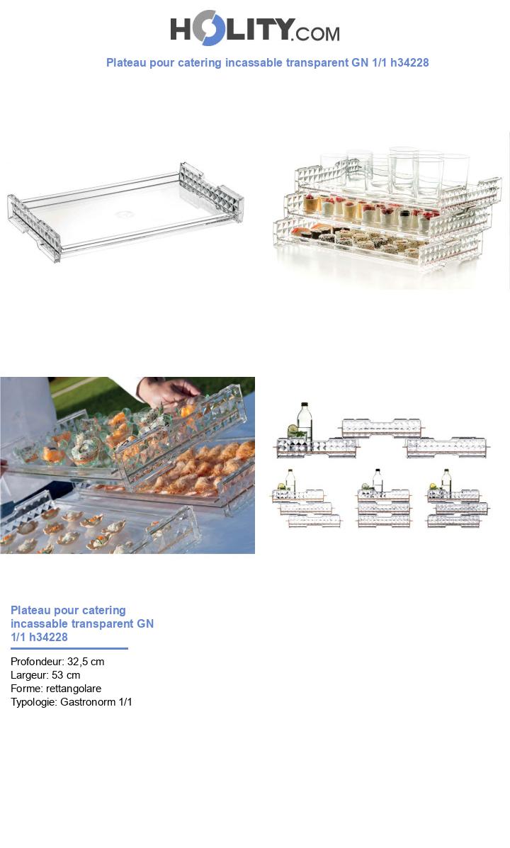 Plateau pour catering incassable transparent GN 1/1 h34228