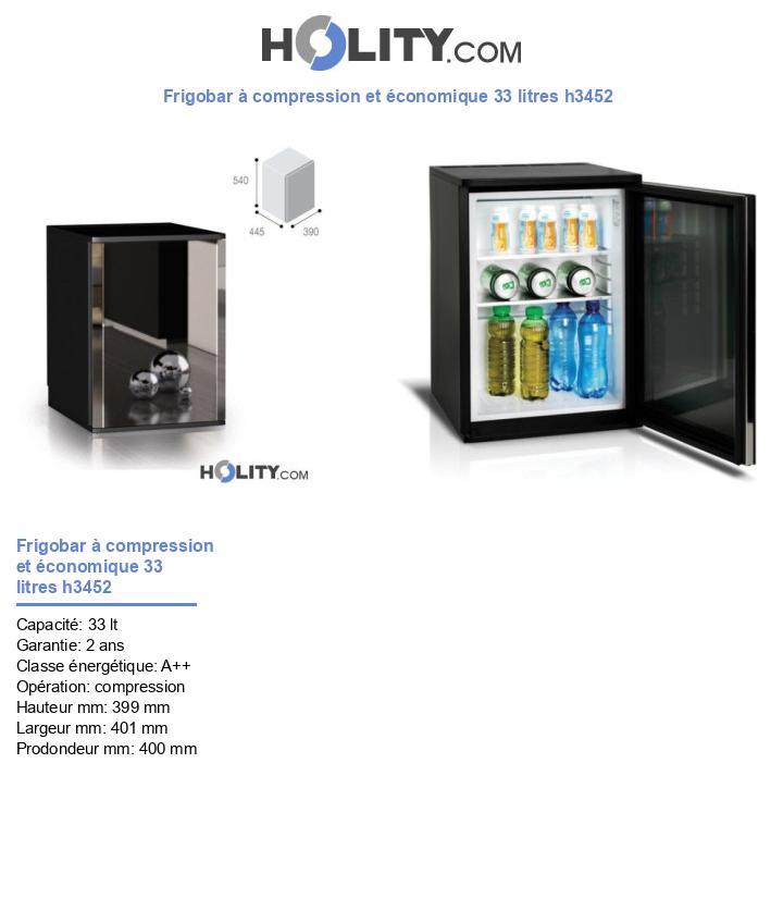 Frigobar à compression et économique 33 litres h3452