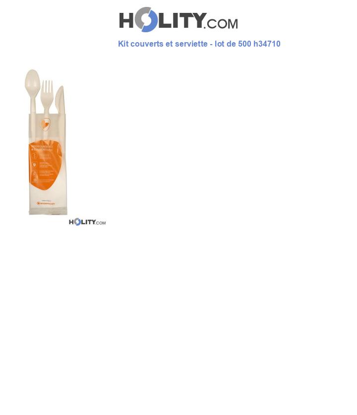 Kit couverts et serviette - lot de 500 h34710
