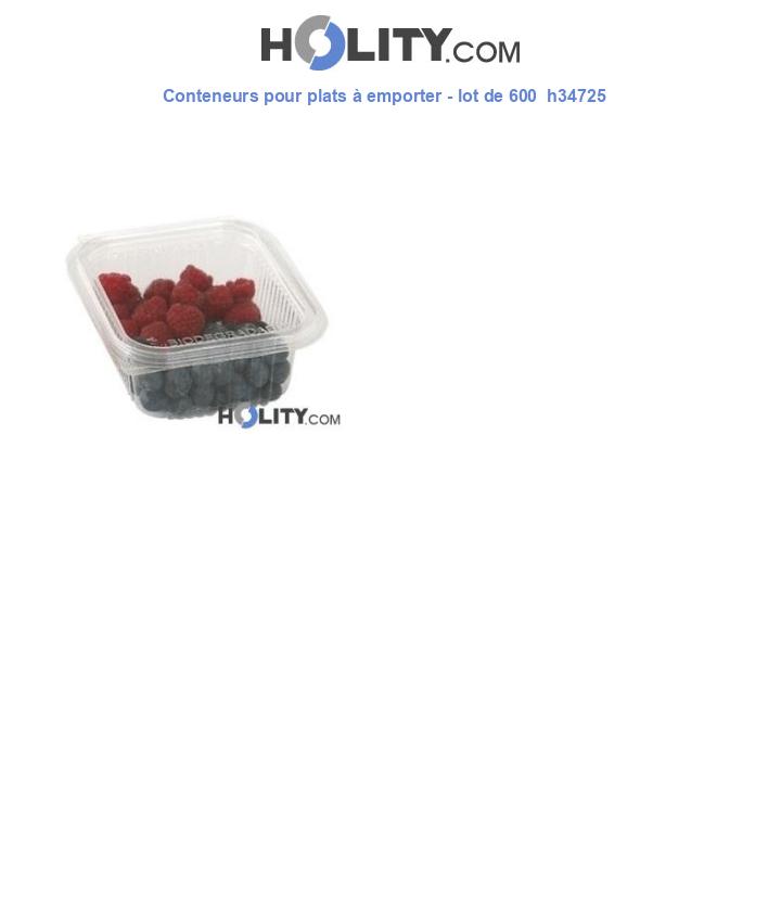 Conteneurs pour plats à emporter - lot de 600  h34725