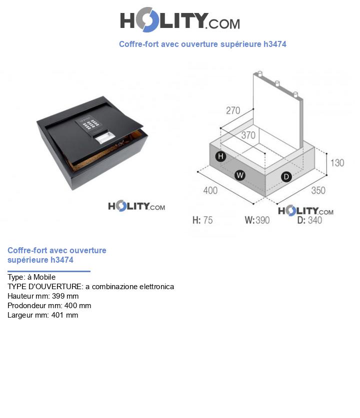 Coffre-fort avec ouverture supérieure h3474