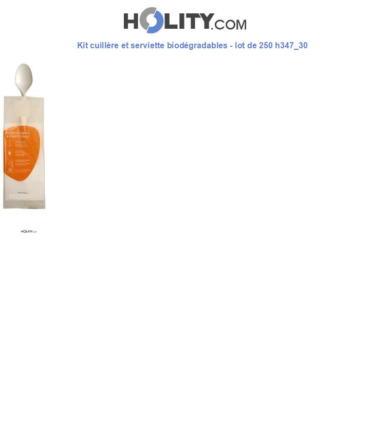 Kit cuillère et serviette biodégradables - lot de 250 h347_30