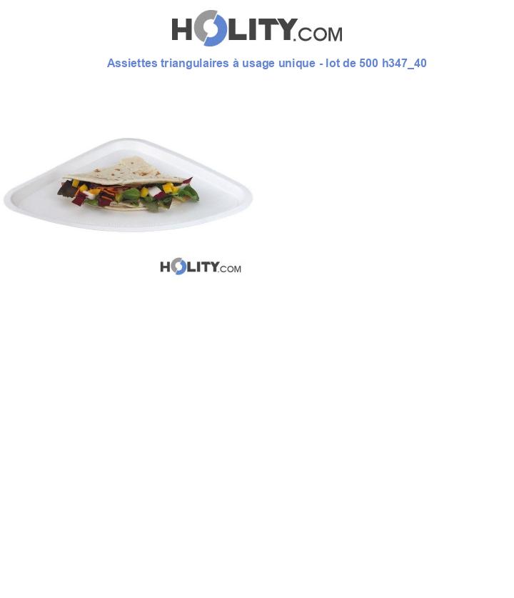 Assiettes triangulaires à usage unique - lot de 500 h347_40