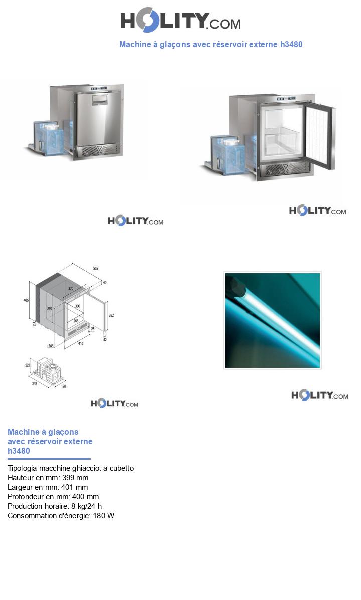 Machine à glaçons avec réservoir externe h3480