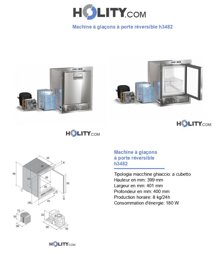 Machine à glaçons à porte réversible h3482