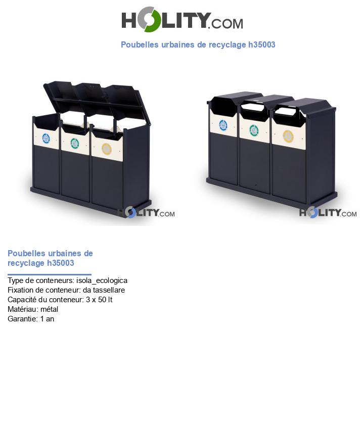 Poubelles urbaines de recyclage h35003