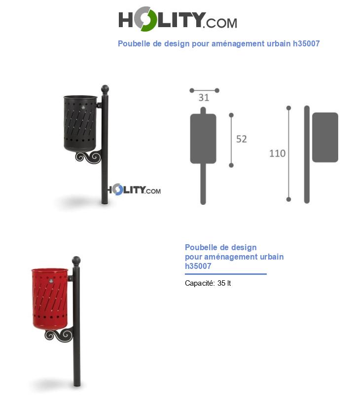 Poubelle de design pour aménagement urbain h35007