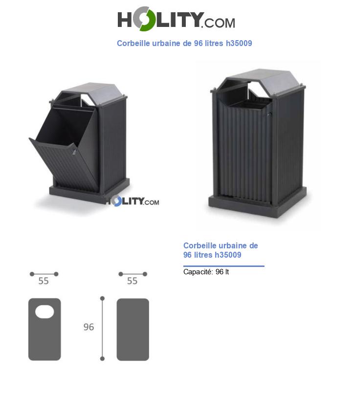 Corbeille urbaine de 96 litres h35009