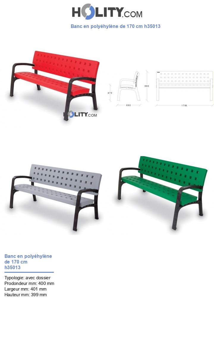 Banc en polyéhylène de 170 cm h35013