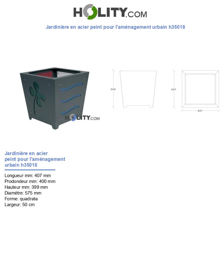 Jardinière en acier peint pour l'aménagement urbain h35018