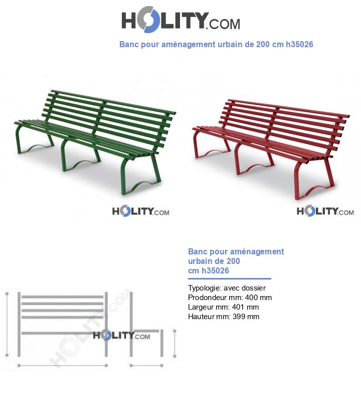 Banc pour aménagement urbain de 200 cm h35026