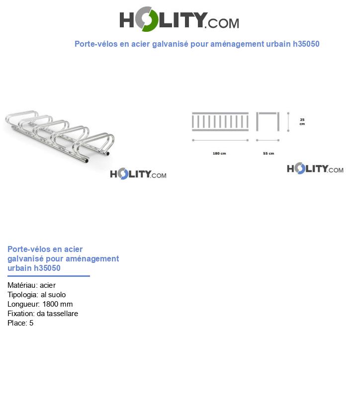 Porte-vélos en acier galvanisé pour aménagement urbain h35050