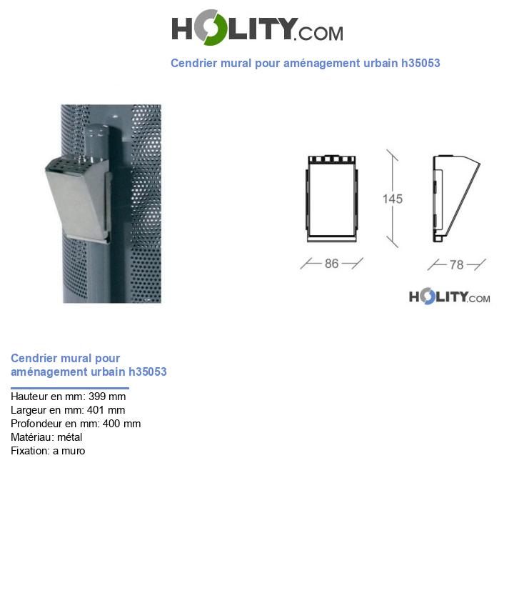 Cendrier mural pour aménagement urbain h35053