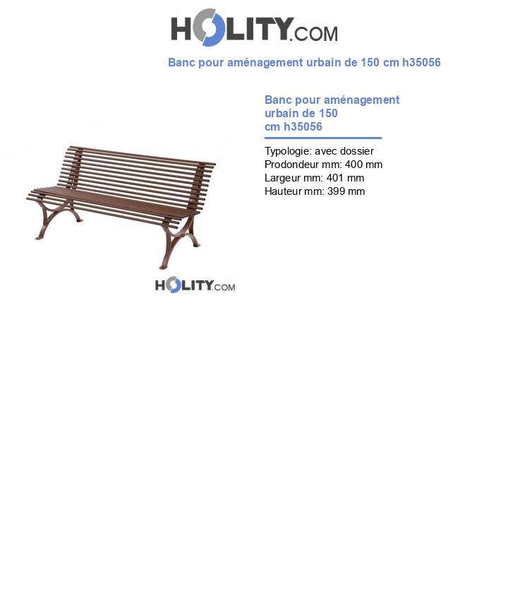 Banc pour aménagement urbain de 150 cm h35056