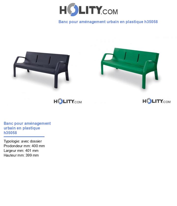 Banc pour aménagement urbain en plastique h35058