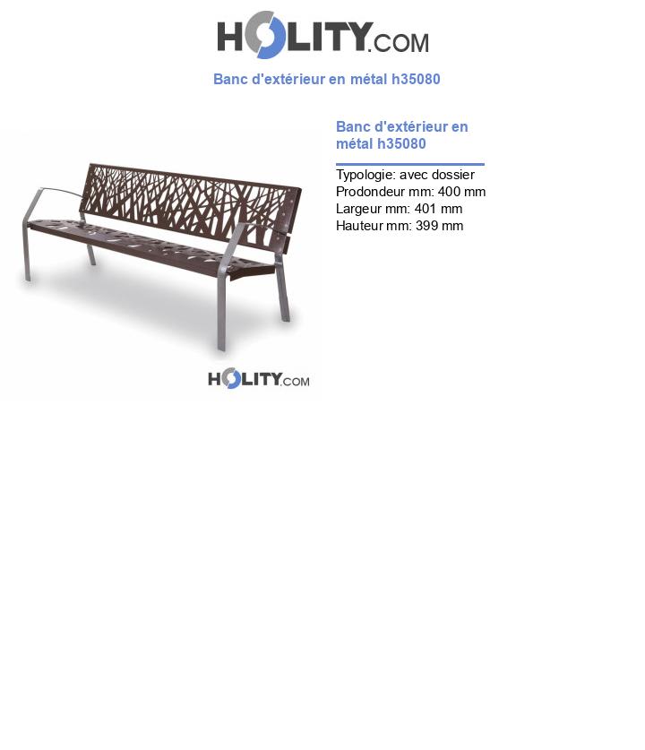 Banc d'extérieur en métal h35080