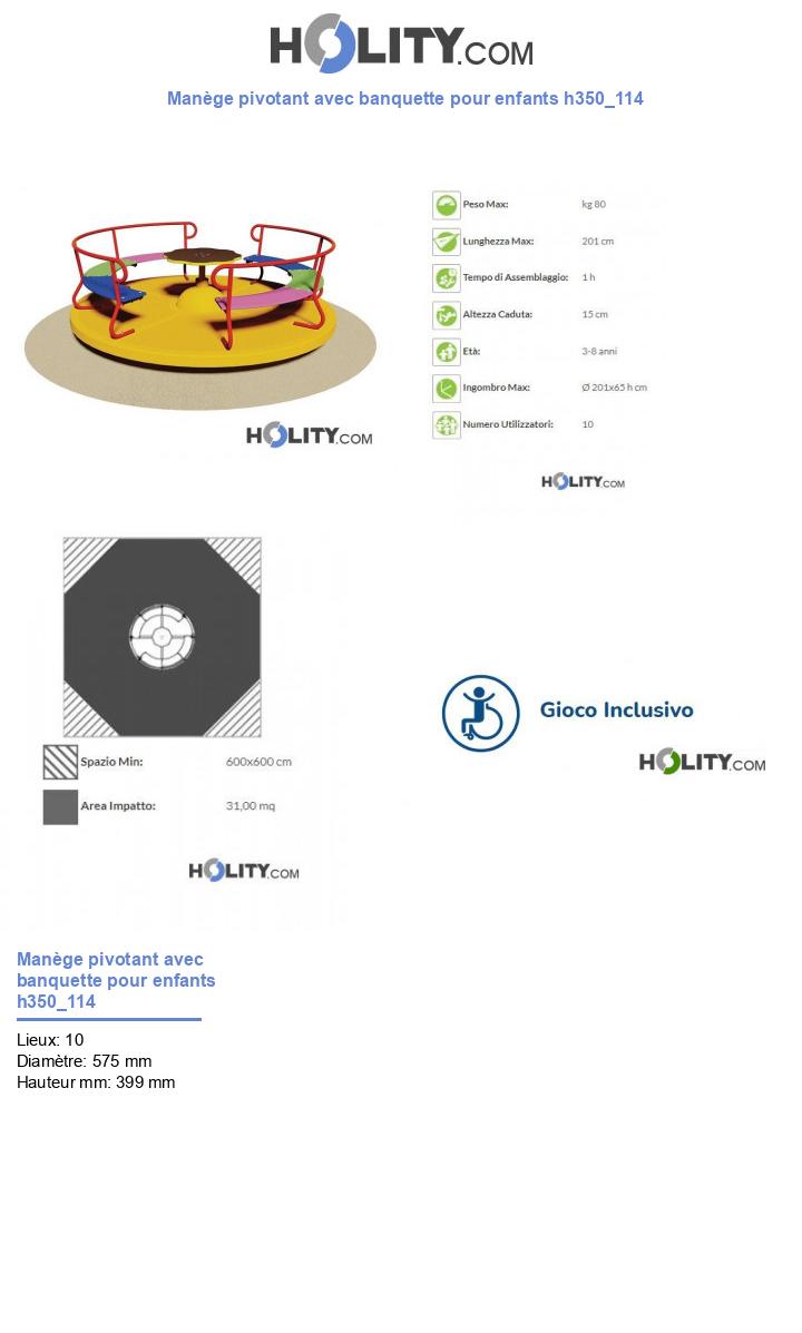 Manège pivotant avec banquette pour enfants h350_114