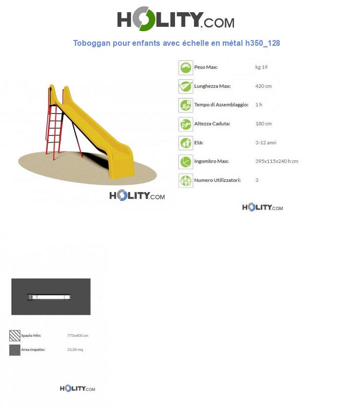 Toboggan pour enfants avec échelle en métal h350_128