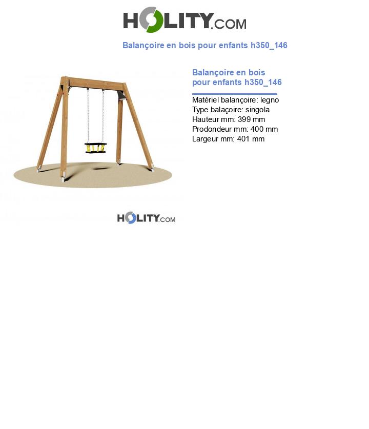 Balançoire en bois pour enfants h350_146
