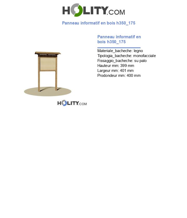 Panneau informatif en bois h350_175