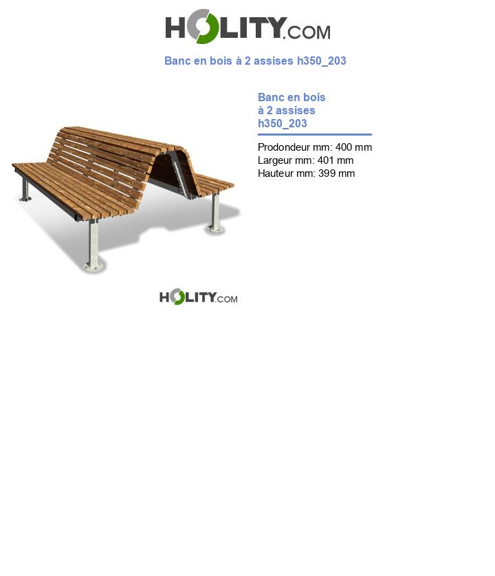 Banc en bois à 2 assises h350_203