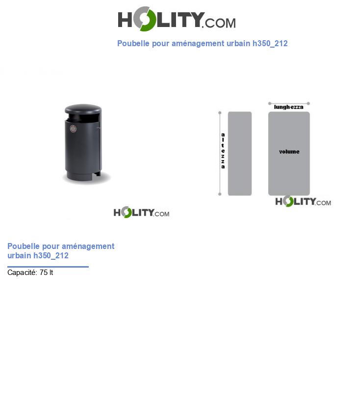 Poubelle pour aménagement urbain h350_212