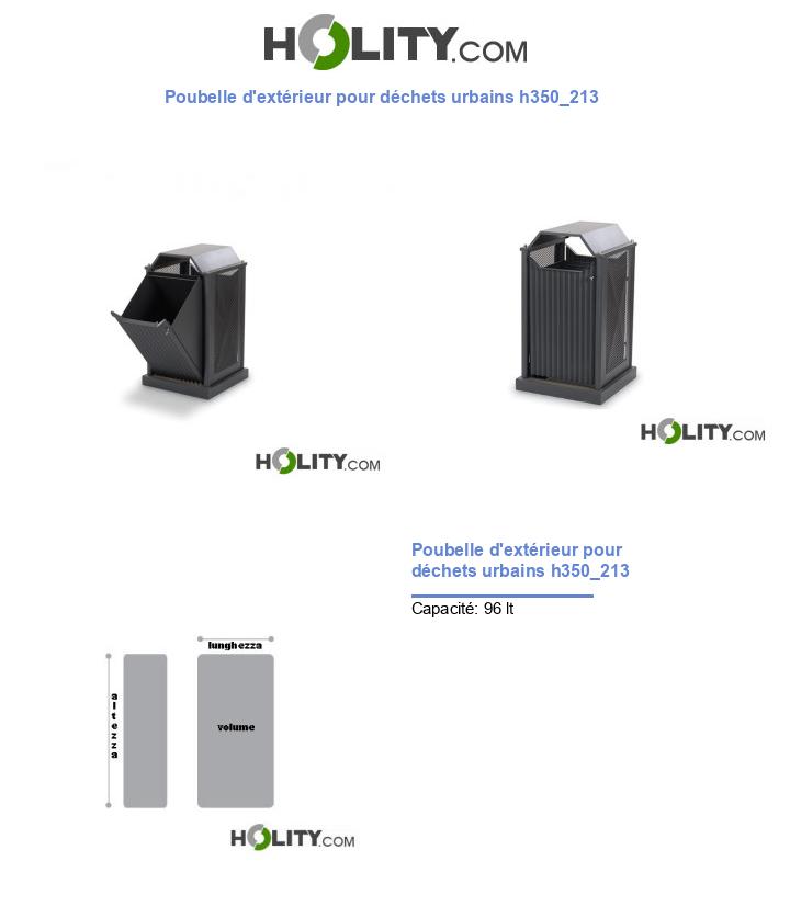 Poubelle d'extérieur pour déchets urbains h350_213