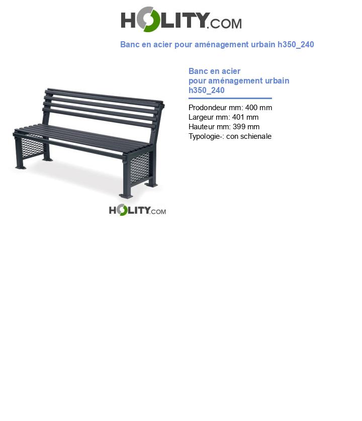 Banc en acier pour aménagement urbain h350_240