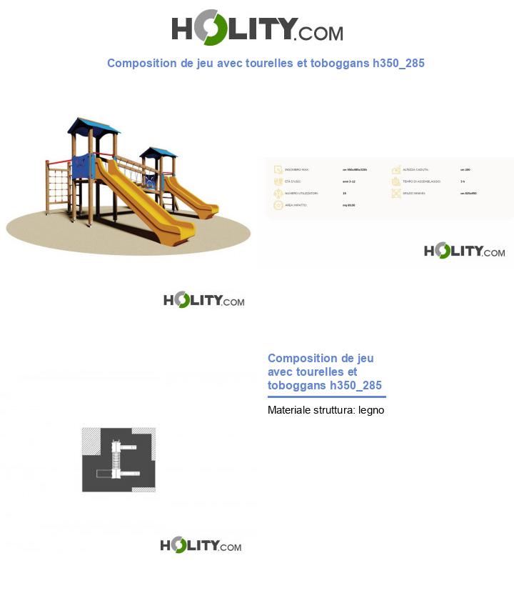 Composition de jeu avec tourelles et toboggans h350_285