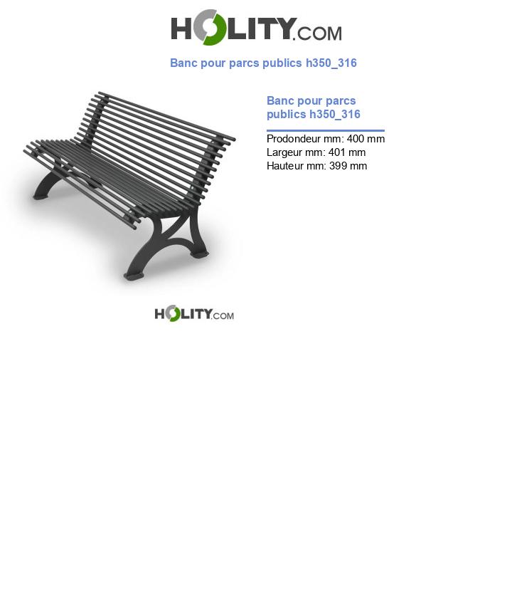 Banc pour parcs publics h350_316