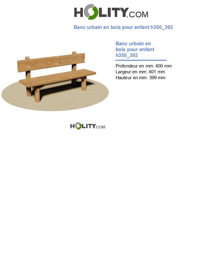 Banc urbain en bois pour enfant h350_392