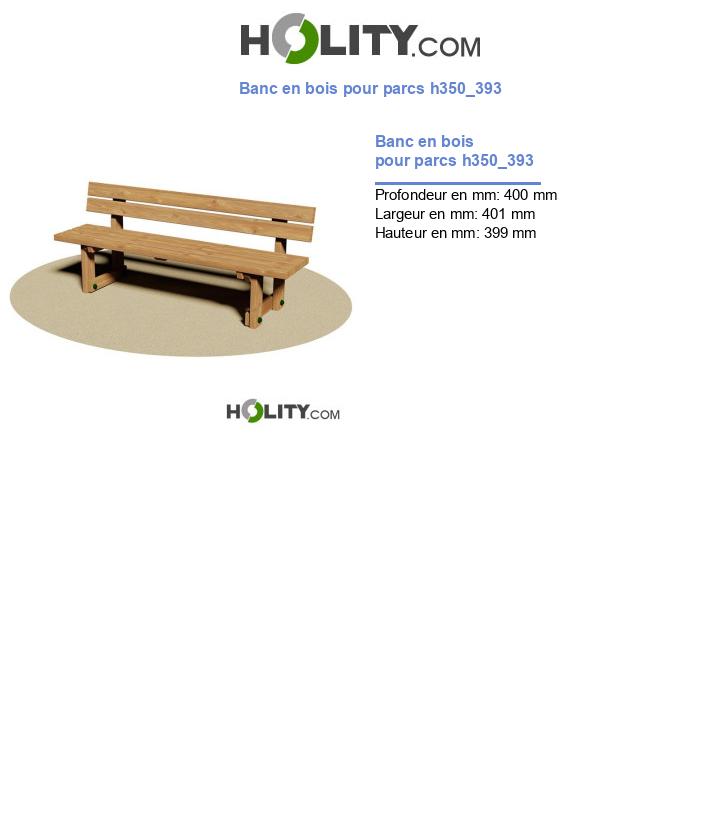 Banc en bois pour parcs h350_393