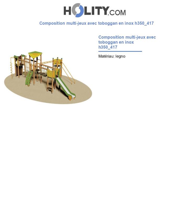 Composition multi-jeux avec toboggan en inox h350_417