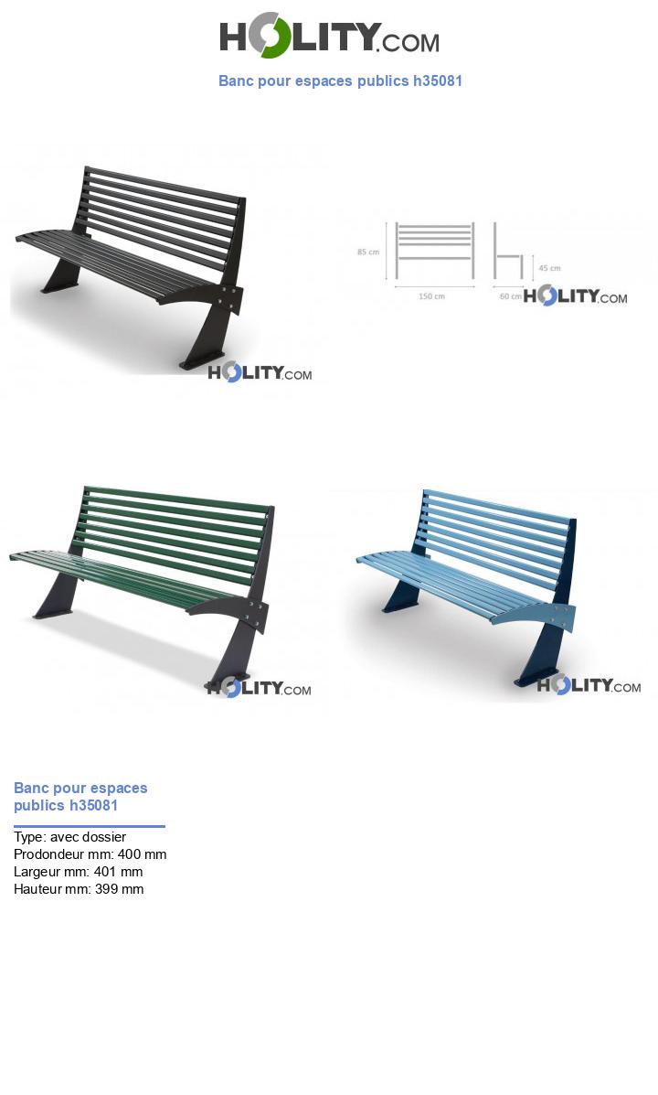 Banc pour espaces publics h35081