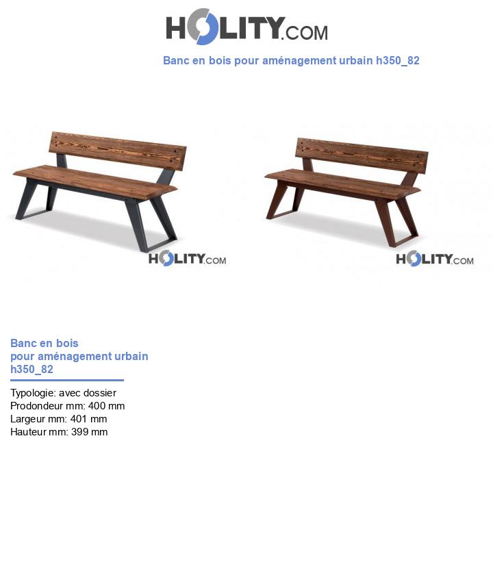 Banc en bois pour aménagement urbain h350_82