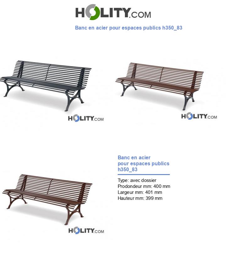 Banc en acier pour espaces publics h350_83