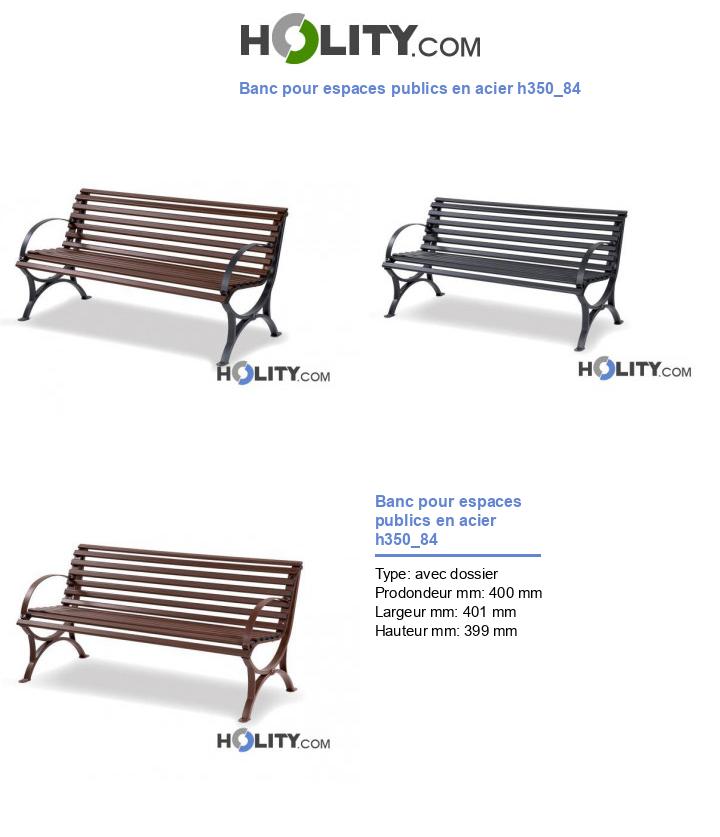 Banc pour espaces publics en acier h350_84